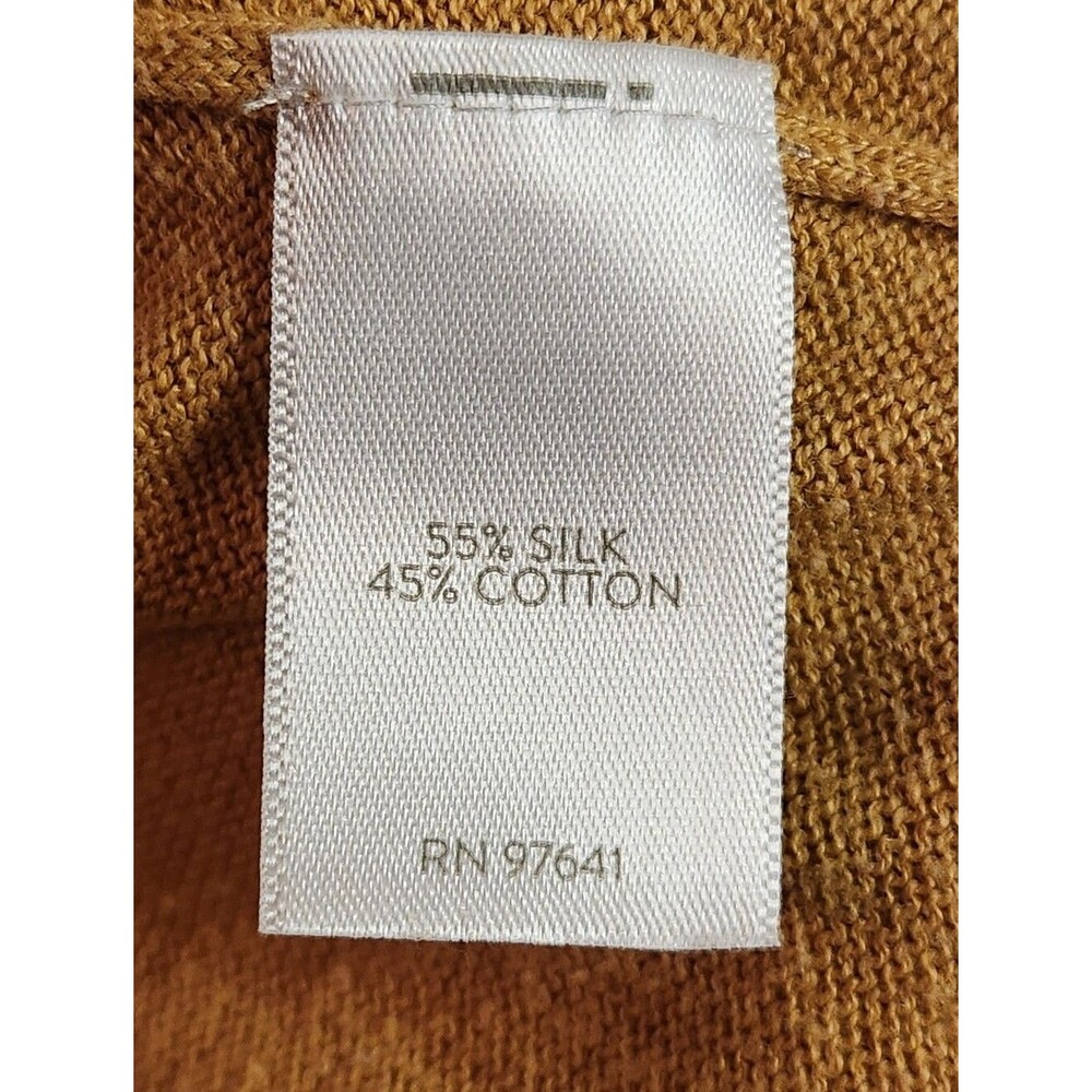 J. Jill V-Neck Silk & Cotton Sweater in Mustard Size Large - Picture 3 of 13